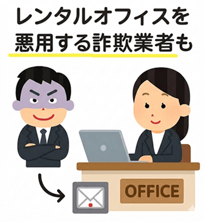 レンタルオフィスを悪用する業者